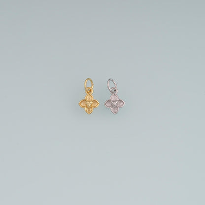 18K Gold Filled Flower Pendant,Minimalist Charm Bracelet Necklace for DIY Jewelry Making Supply