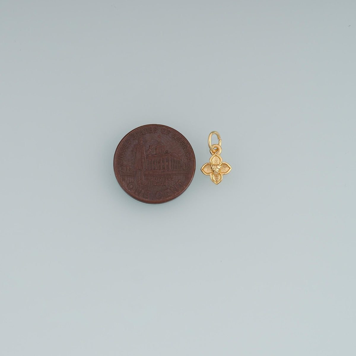 18K Gold Filled Flower Pendant,Minimalist Charm Bracelet Necklace for DIY Jewelry Making Supply