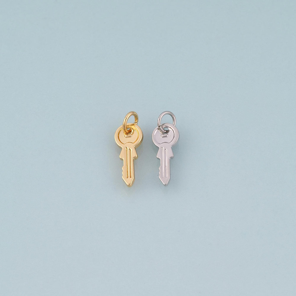 18K Gold Filled Key Charm Pendant for Jewelry Making