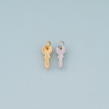 18K Gold Filled Key Charm Pendant for Jewelry Making