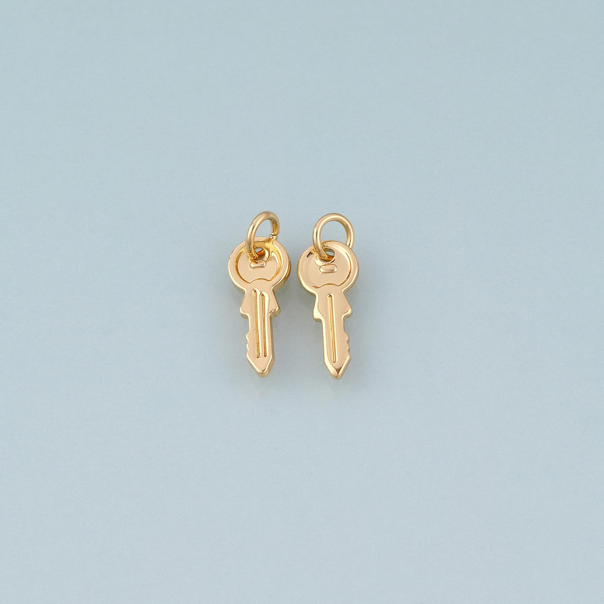 18K Gold Filled Key Charm Pendant for Jewelry Making