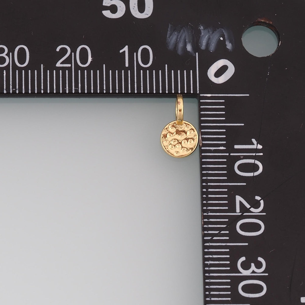 18K Gold Filled Hammered Texture Round Pendant,Round Charm Bracelet Necklace for DIY Jewelry Making Supply
