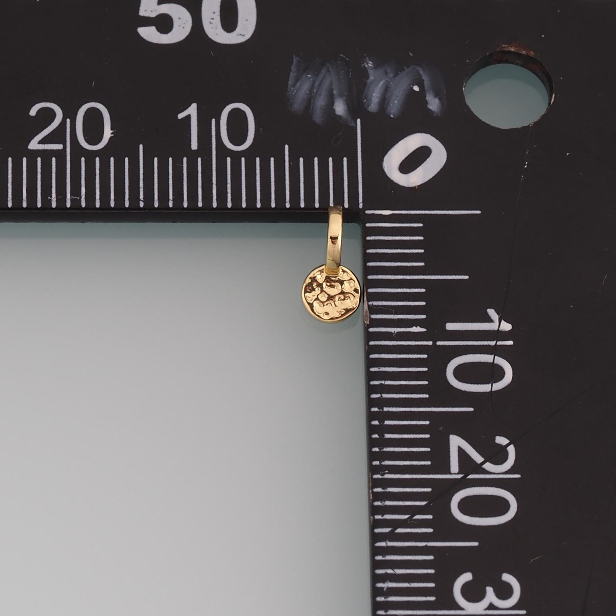 18K Gold Filled Hammered Texture Round Pendant,Round Charm Bracelet Necklace for DIY Jewelry Making Supply