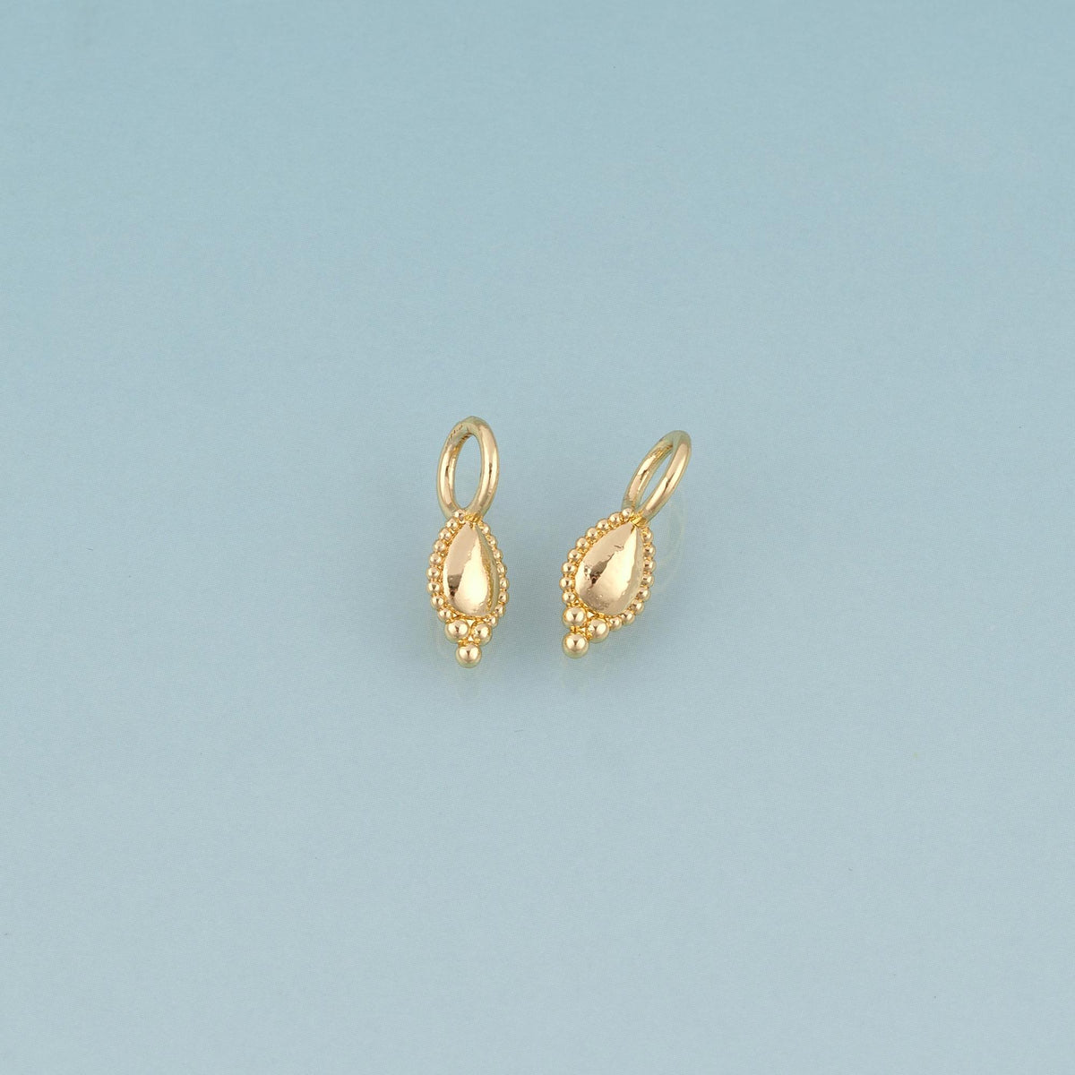 18K Gold Filled Teardrop Charm Pendant for Jewelry Making