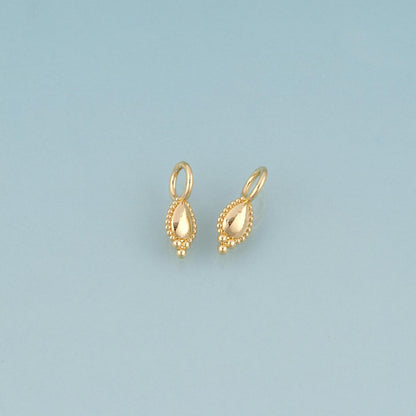 18K Gold Filled Teardrop Charm Pendant for Jewelry Making