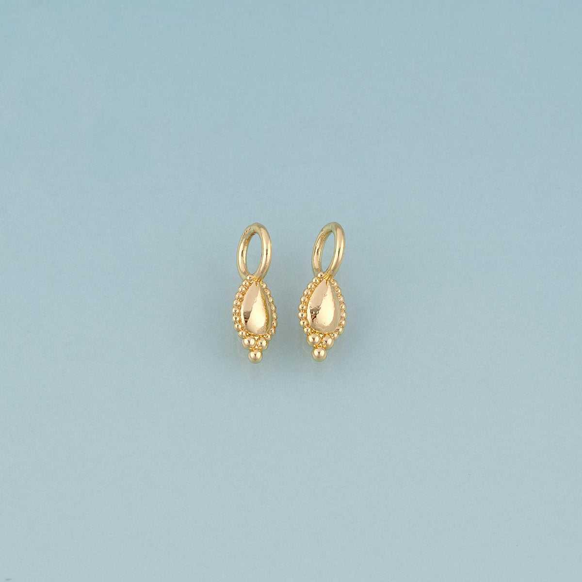 18K Gold Filled Teardrop Charm Pendant for Jewelry Making