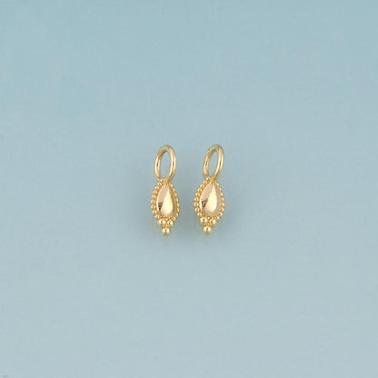 18K Gold Filled Teardrop Charm Pendant for Jewelry Making