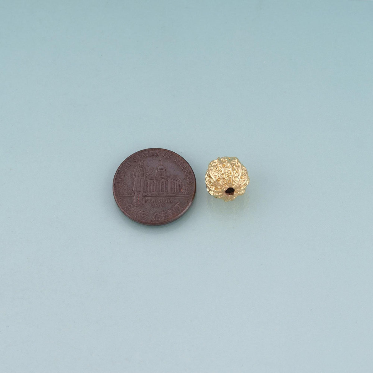 18K Gold Filled Walnut Beads,Minimalist Walnut Spacer Bead Bracelet Necklace for DIY Jewelry Making Supply