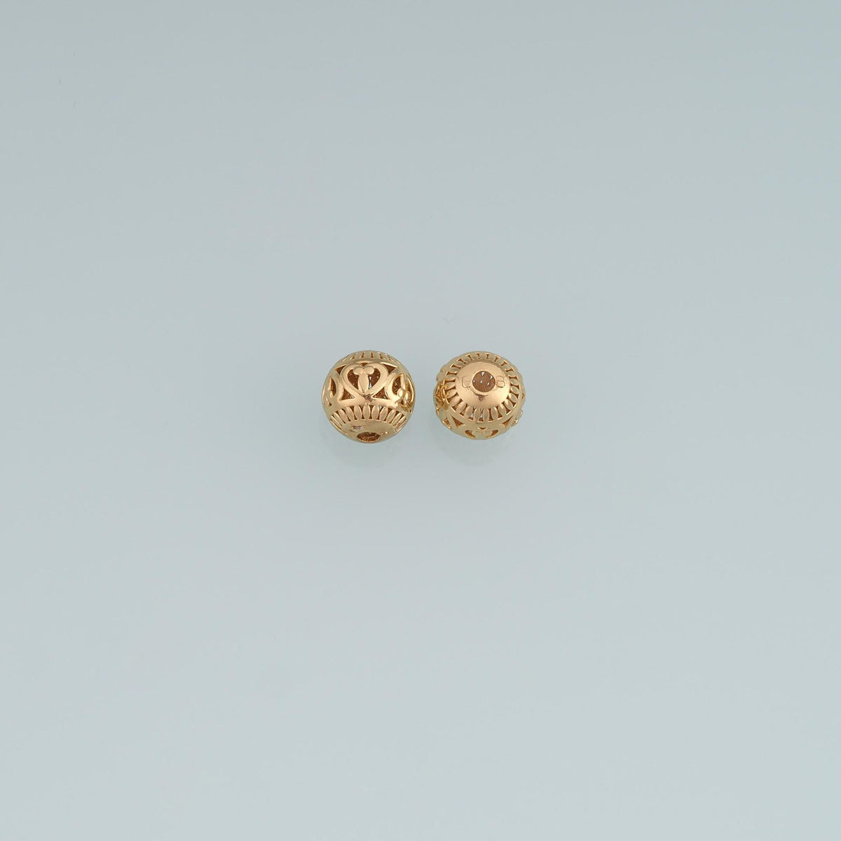 18K Gold Filled Openwork Filigree Round Bead,Minimalist Round Spacer Bead Bracelet Necklace for DIY Jewelry Making Supply