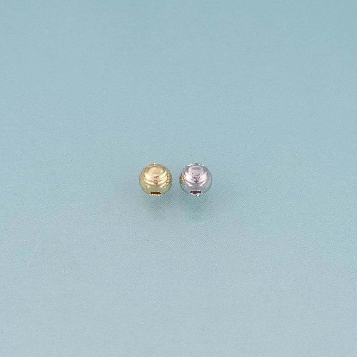 18K Gold Filled Texture Round Bead,Minimalist Round Spacer Bead Bracelet Necklace for DIY Jewelry Making Supply