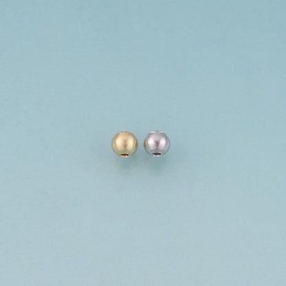 18K Gold Filled Texture Round Bead,Minimalist Round Spacer Bead Bracelet Necklace for DIY Jewelry Making Supply