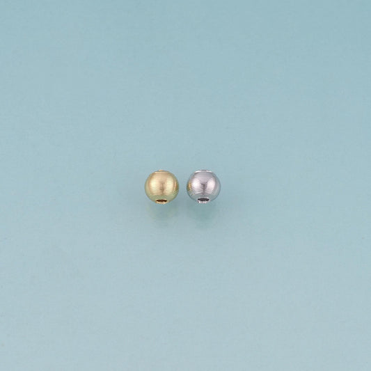18K Gold Filled Texture Round Bead,Minimalist Round Spacer Bead Bracelet Necklace for DIY Jewelry Making Supply