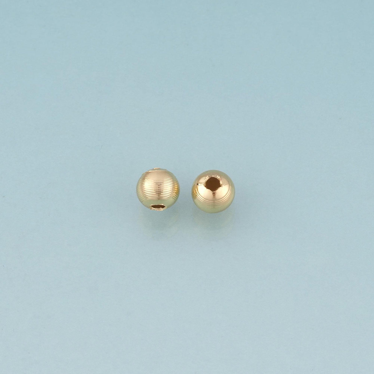 18K Gold Filled Texture Round Bead,Minimalist Round Spacer Bead Bracelet Necklace for DIY Jewelry Making Supply