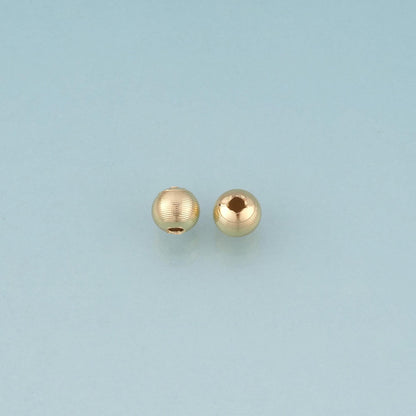 18K Gold Filled Texture Round Bead,Minimalist Round Spacer Bead Bracelet Necklace for DIY Jewelry Making Supply