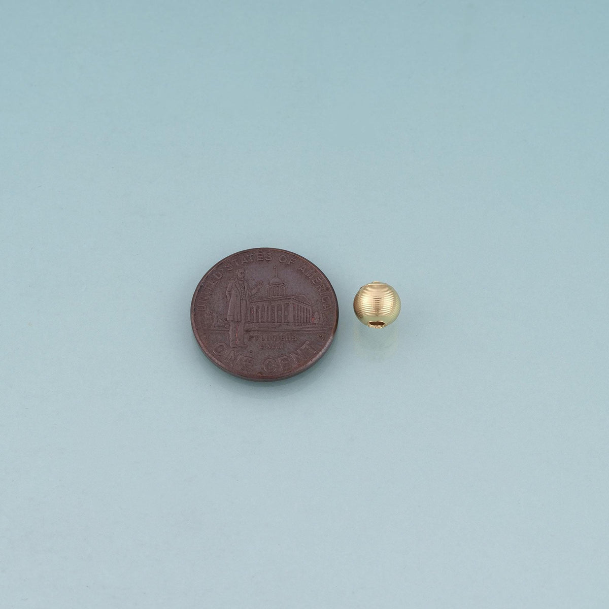 18K Gold Filled Texture Round Bead,Minimalist Round Spacer Bead Bracelet Necklace for DIY Jewelry Making Supply