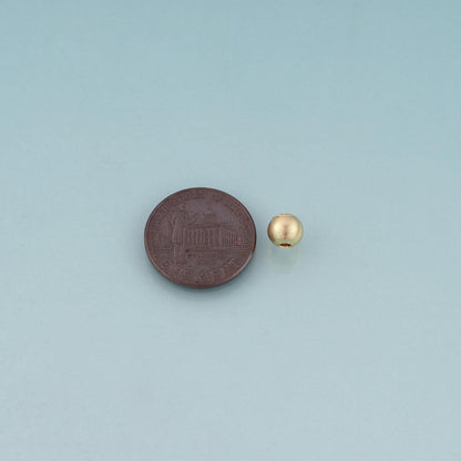 18K Gold Filled Texture Round Bead,Minimalist Round Spacer Bead Bracelet Necklace for DIY Jewelry Making Supply