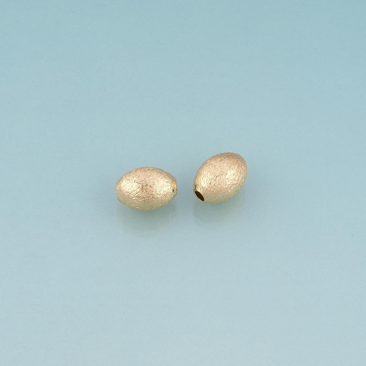 18K Gold Filled Matte Texture Oval Bead,Minimalist Oval Spacer Bead Bracelet Necklace for DIY Jewelry Making Supply