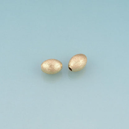 18K Gold Filled Matte Texture Oval Bead,Minimalist Oval Spacer Bead Bracelet Necklace for DIY Jewelry Making Supply