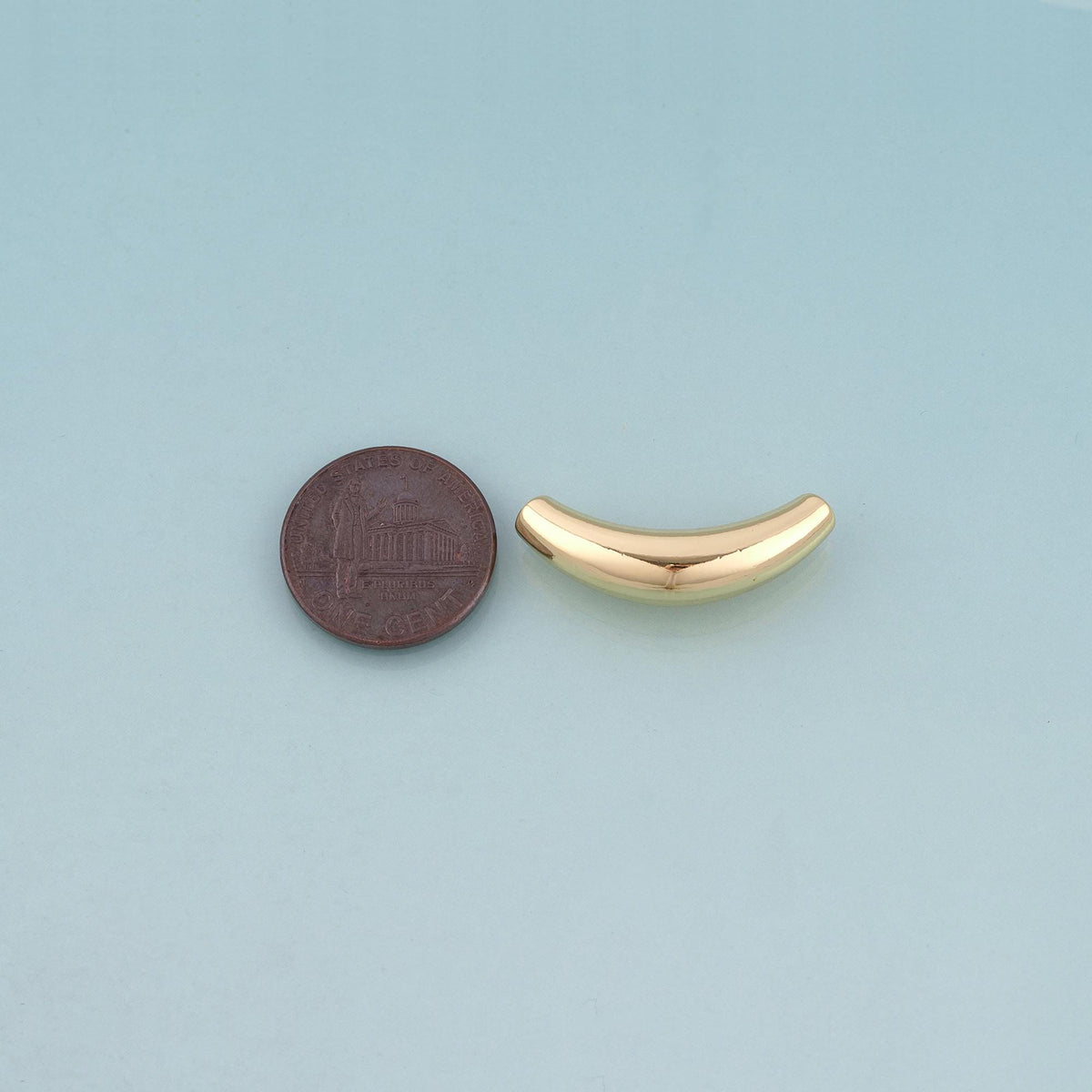 18K Gold Filled Smooth Surface Arc Bead,Minimalist Arc Spacer Bead Bracelet Necklace for DIY Jewelry Making Supply