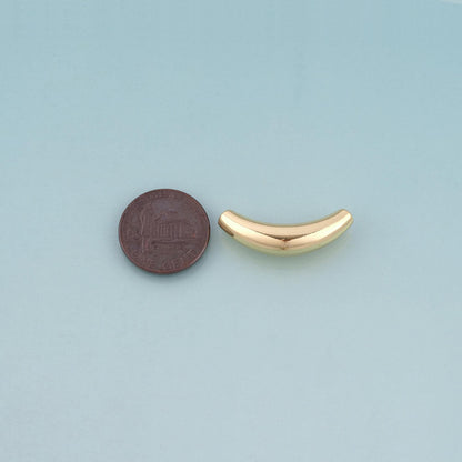 18K Gold Filled Smooth Surface Arc Bead,Minimalist Arc Spacer Bead Bracelet Necklace for DIY Jewelry Making Supply