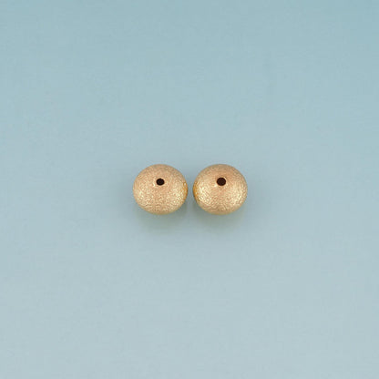 18K Gold Filled Matte Texture Round Bead,Minimalist Round Spacer Bead Bracelet Necklace for DIY Jewelry Making Supply