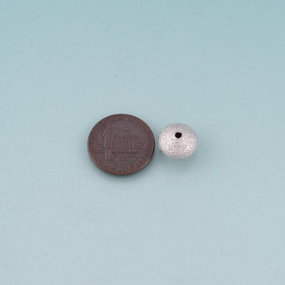 18K Gold Filled Matte Texture Round Bead,Minimalist Round Spacer Bead Bracelet Necklace for DIY Jewelry Making Supply