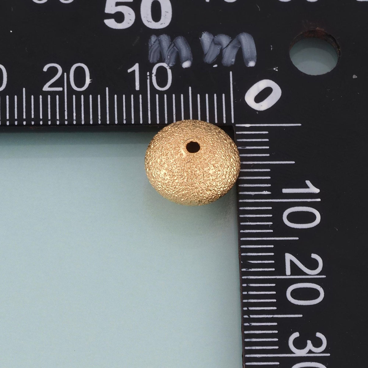 18K Gold Filled Matte Texture Round Bead,Minimalist Round Spacer Bead Bracelet Necklace for DIY Jewelry Making Supply