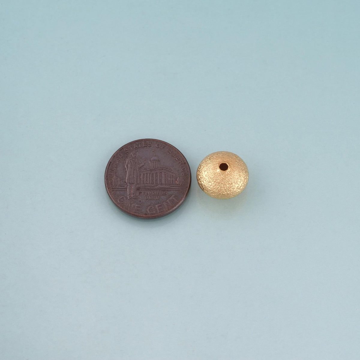 18K Gold Filled Matte Texture Round Bead,Minimalist Round Spacer Bead Bracelet Necklace for DIY Jewelry Making Supply