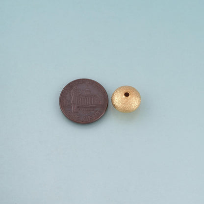 18K Gold Filled Matte Texture Round Bead,Minimalist Round Spacer Bead Bracelet Necklace for DIY Jewelry Making Supply
