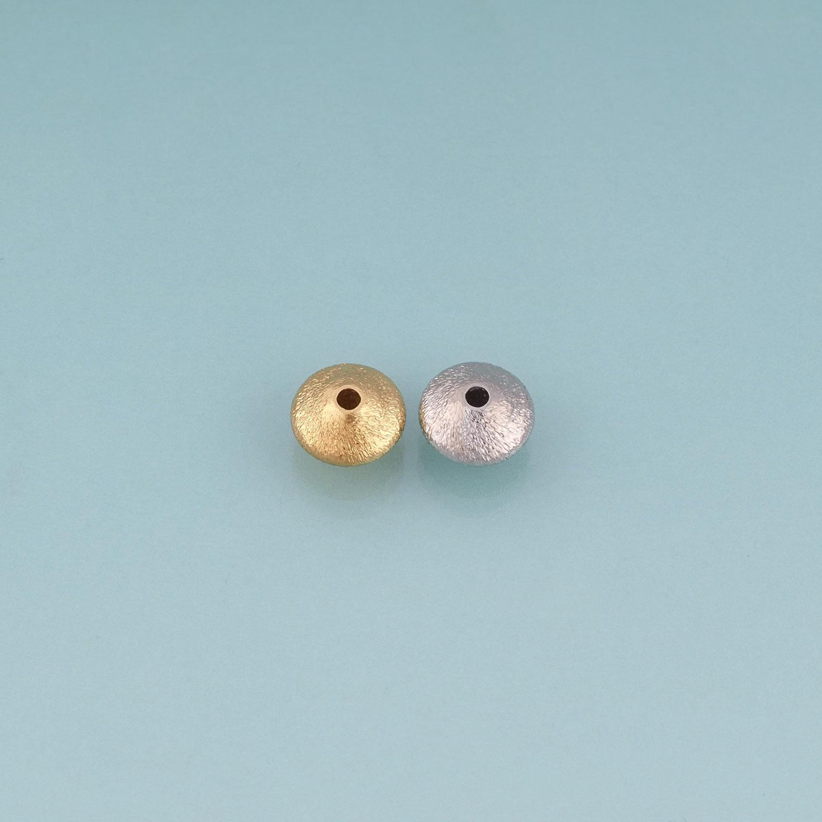 18K Gold Filled Brushed Finish UFO Shaped Bead,Minimalist UFO Shaped Spacer Bead Bracelet Necklace for DIY Jewelry Making Sup