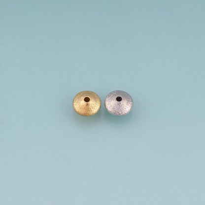 18K Gold Filled Brushed Finish UFO Shaped Bead,Minimalist UFO Shaped Spacer Bead Bracelet Necklace for DIY Jewelry Making Sup