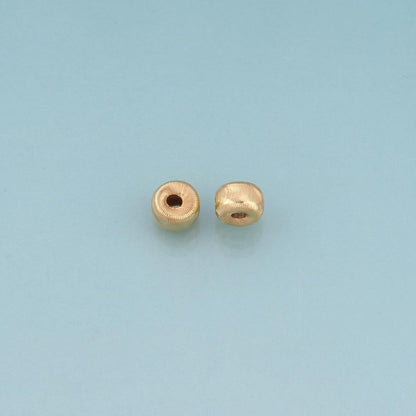 18K Gold Filled Texture Round Bead,Minimalist Round Spacer Bead Bracelet Necklace for DIY Jewelry Making Supply