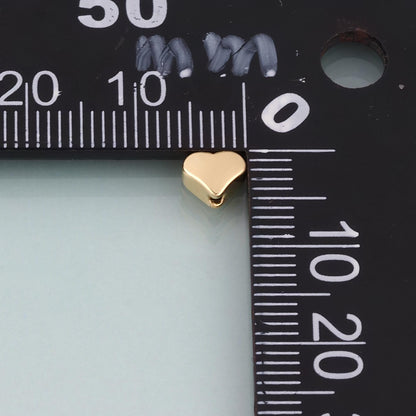 18K Gold Filled Heart Bead,Minimalist Heart Spacer Bead Bracelet Necklace for DIY Jewelry Making Supply