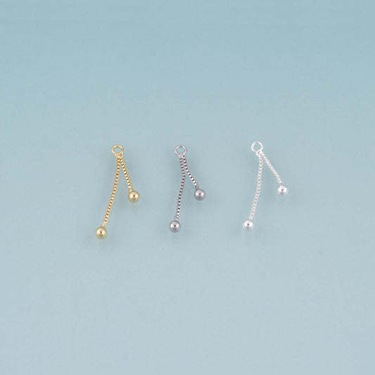 18K Gold Filled Round Tassel Pendant,Round Tassel Charm Bracelet Necklace for DIY Jewelry Making Supply