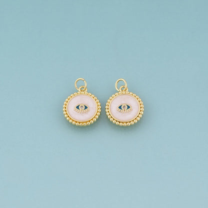 18K Gold Filled Enamel Evil Eye Charm Pendant for Jewelry Making
