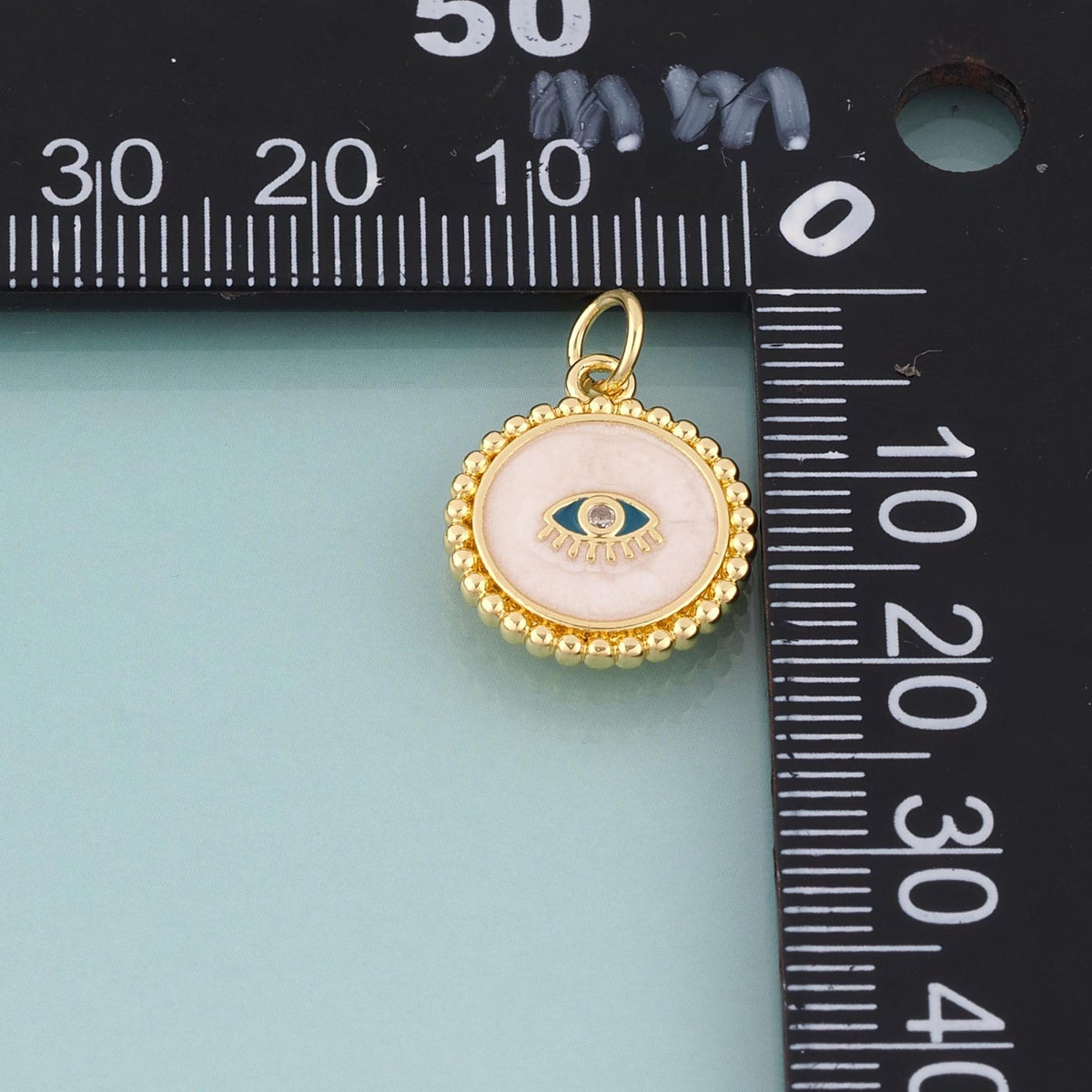 18K Gold Filled Enamel Evil Eye Charm Pendant for Jewelry Making