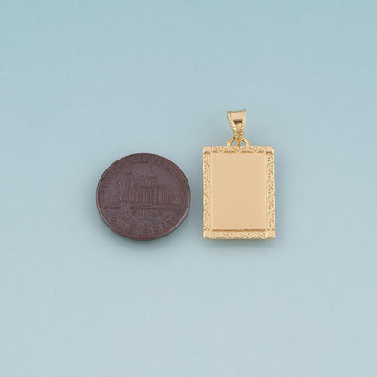 18K Gold Filled Rectangle Pendant,Minimalist Charm Bracelet Necklace for DIY Jewelry Making Supply