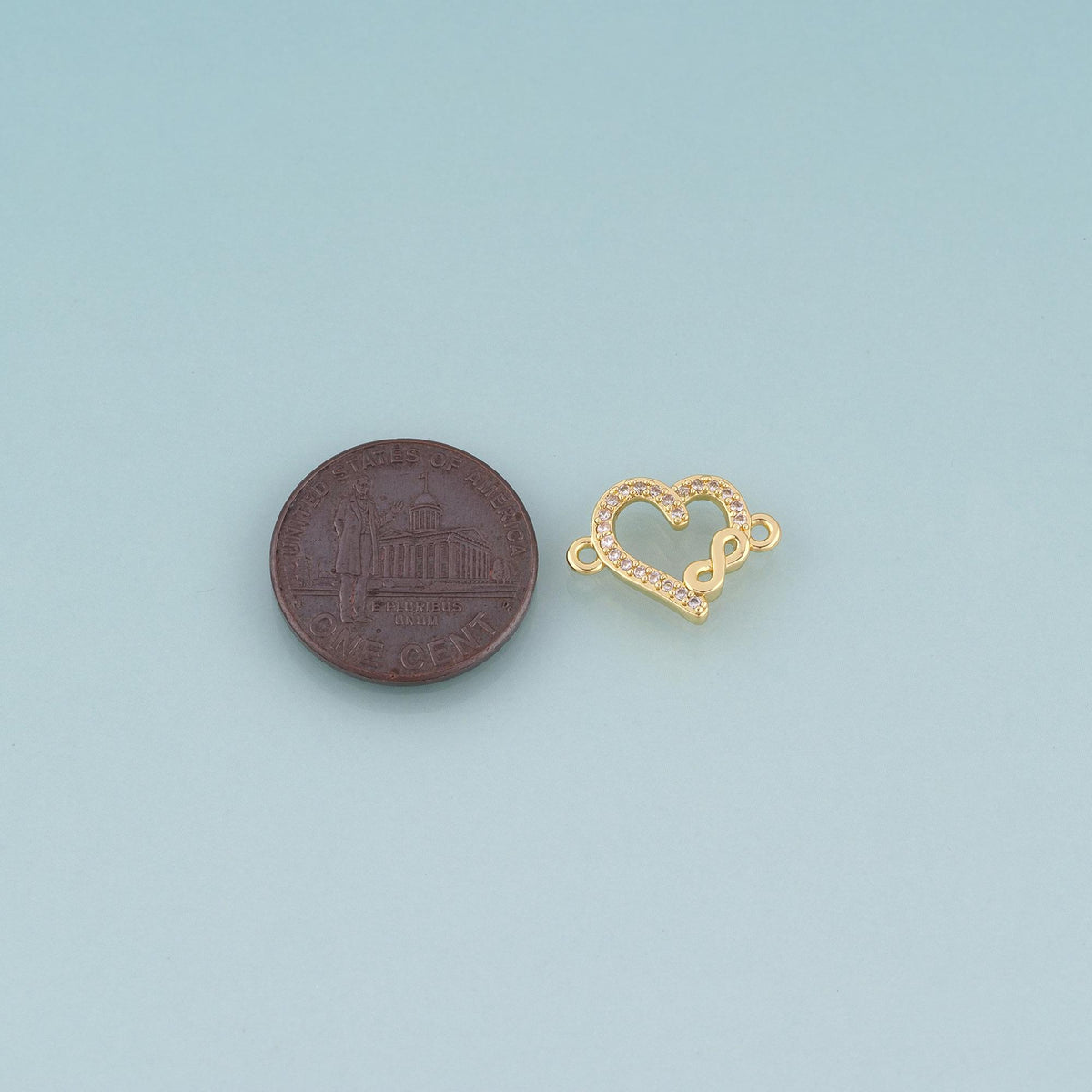 18K Gold Filled CZ Infinity Heart Connector,Infinity Symbol Connector Bracelet Necklace for DIY Jewelry Making Supply