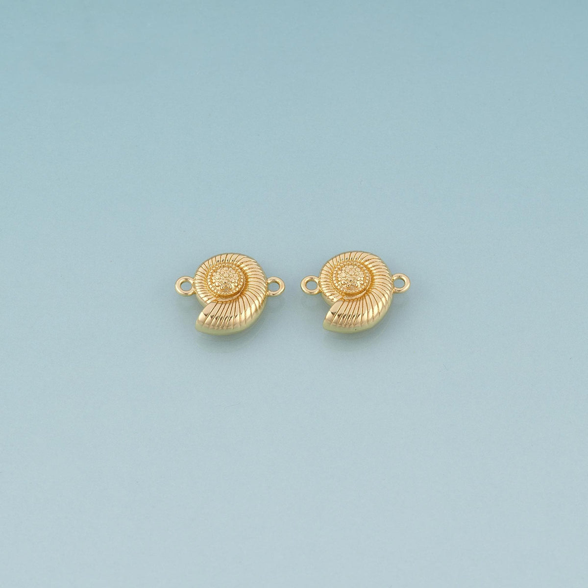 18K Gold Filled Nautilus Connector,Ocean Charm Connector Bracelet Necklace for DIY Jewelry Making Supply