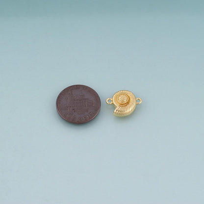 18K Gold Filled Nautilus Connector,Ocean Charm Connector Bracelet Necklace for DIY Jewelry Making Supply