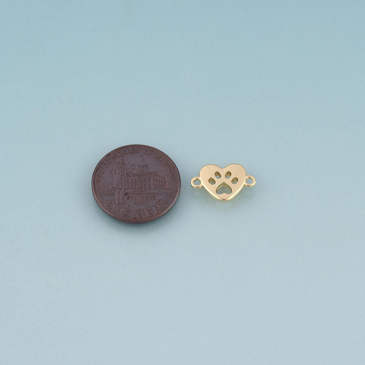 18K Gold Filled Heart Connector for Jewelry Making