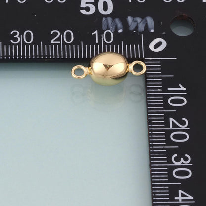 18K Gold Filled Oval Connector,Minimalist Charm Connector Bracelet Necklace for DIY Jewelry Making Supply
