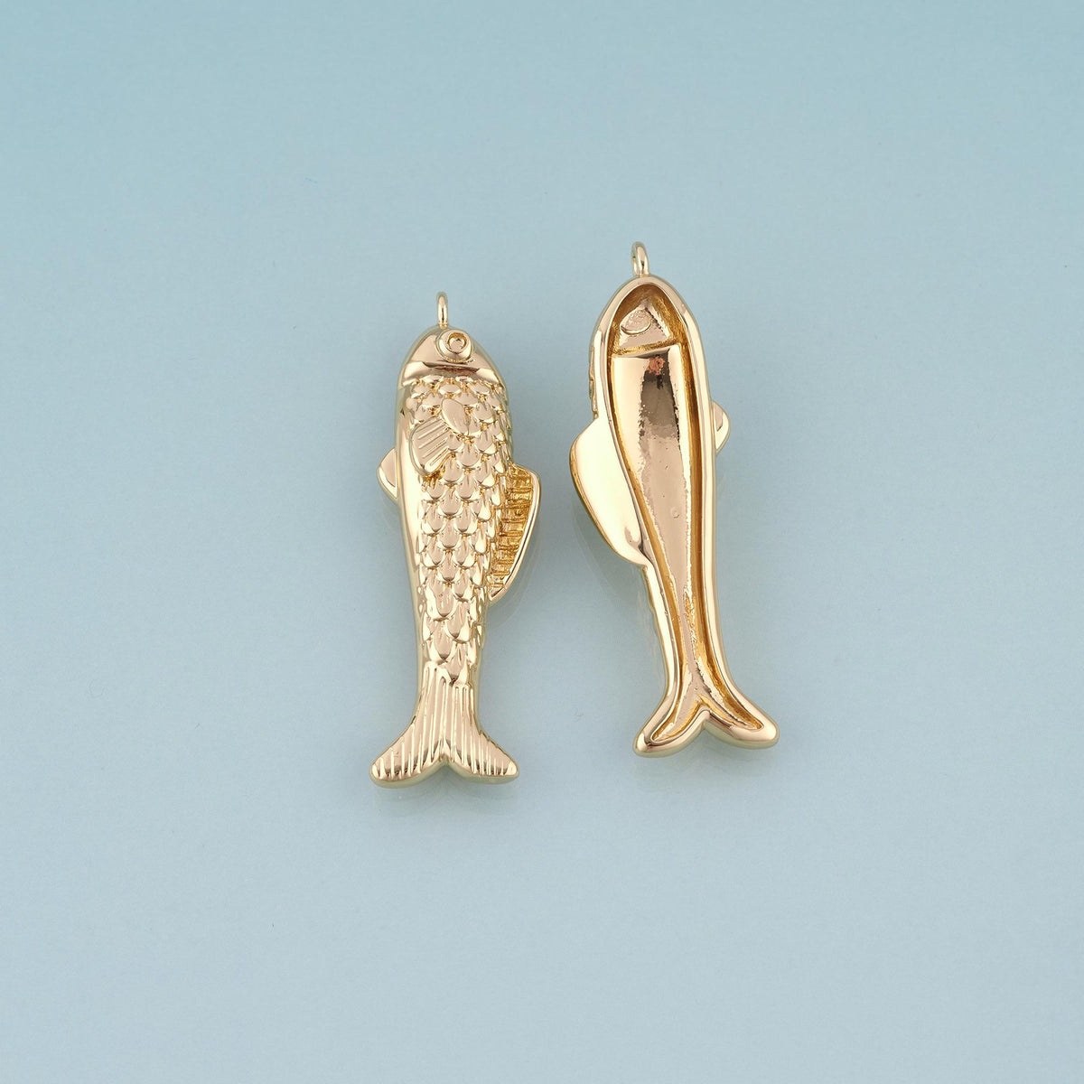 18K Gold Filled Koi Fish Pendant,Lucky Fish Charm Bracelet Necklace for DIY Jewelry Making Supply