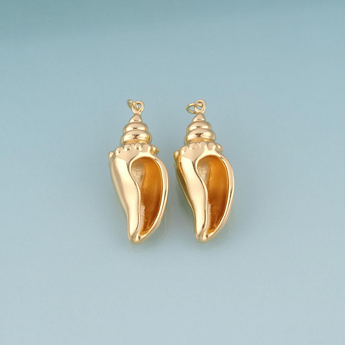 18K Gold Filled Conch Pendant,Ocean Beach Charm Bracelet Necklace for DIY Jewelry Making Supply