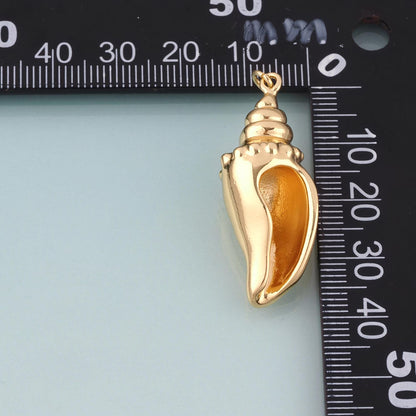 18K Gold Filled Conch Pendant,Ocean Beach Charm Bracelet Necklace for DIY Jewelry Making Supply
