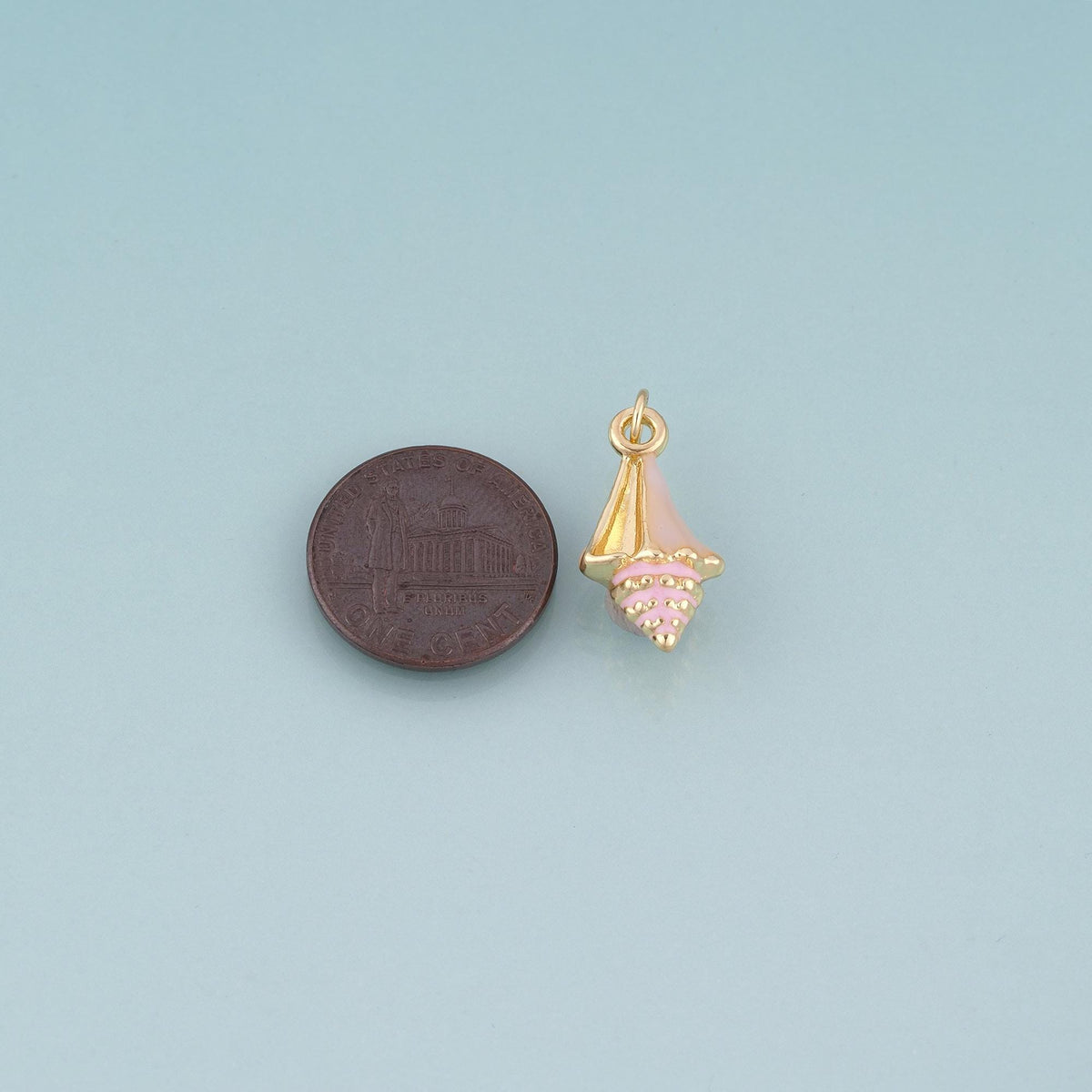 18K Gold Filled Enamel Conch Pendant,Ocean Beach Charm Bracelet Necklace for DIY Jewelry Making Supply
