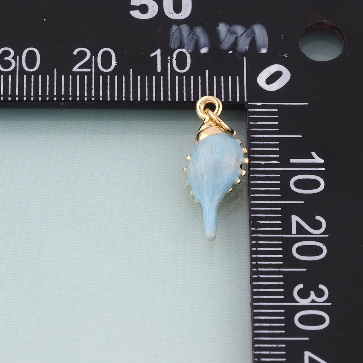 18K Gold Filled Enamel Spike Conch Pendant,Ocean Beach Charm Bracelet Necklace for DIY Jewelry Making Supply