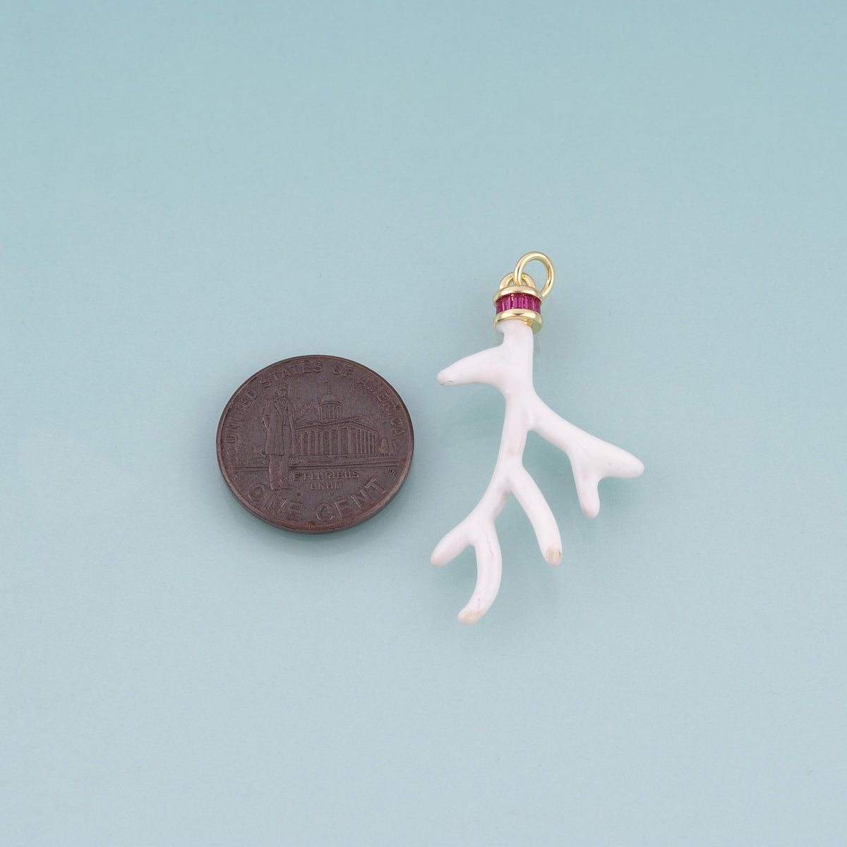 18K Gold Filled Enamel Coral Branch Pendant,Ocean Beach Charm Bracelet Necklace for DIY Jewelry Making Supply