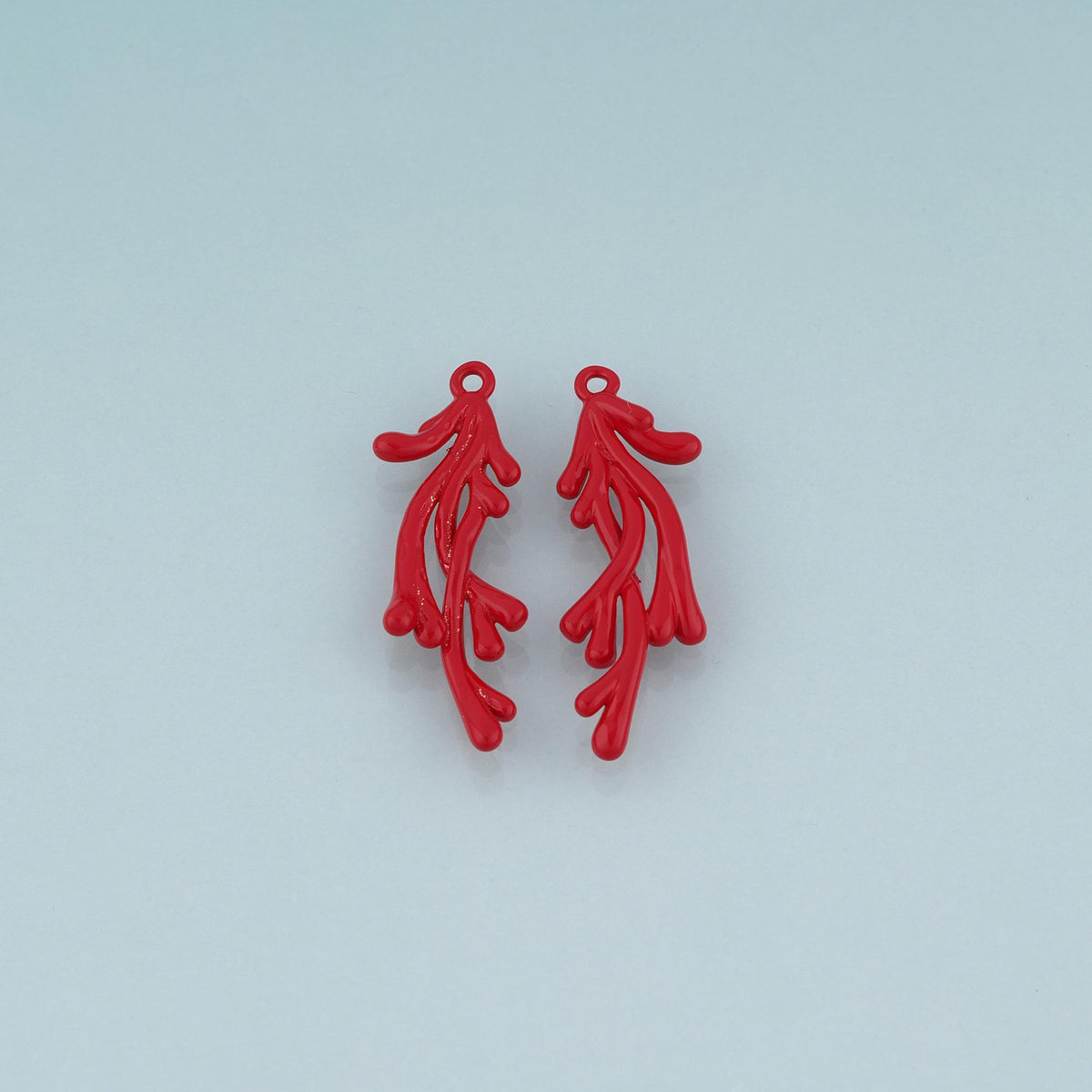 18K Gold Filled Enamel Coral Branch Pendant,Ocean Beach Charm Bracelet Necklace for DIY Jewelry Making Supply
