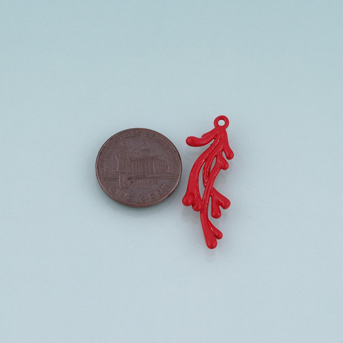 18K Gold Filled Enamel Coral Branch Pendant,Ocean Beach Charm Bracelet Necklace for DIY Jewelry Making Supply